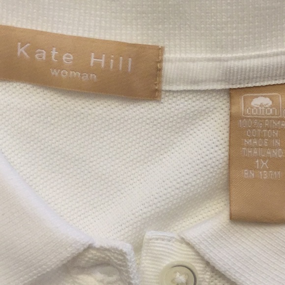 White sleeveless “polo” style shirt. - Picture 3 of 3